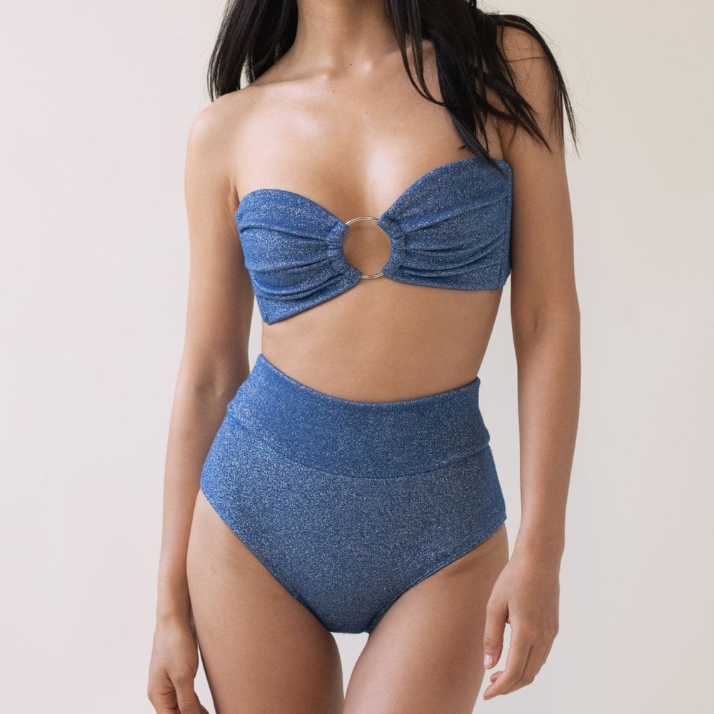 Montce Sky Sparkle Tori Ties Bandeau Bikini